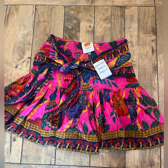 FARM Rio Dresses & Skirts - NWT Farm Rio Sweet Forest Pink Mushroom Mini Skirt - Size xsmall